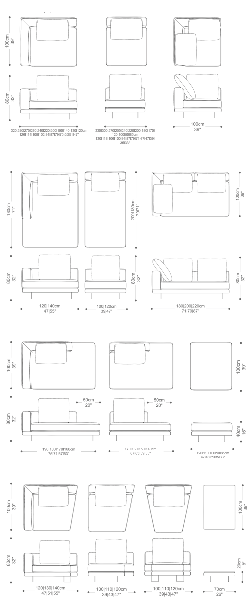 Image of the complete dimensions of the product